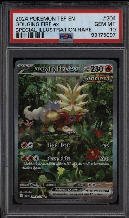 Gouging Fire ex 2024 Pokemon Temporal Forces SIR 204/162 PSA 10