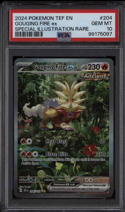 Gouging Fire ex 2024 Pokemon Temporal Forces SIR 204/162 PSA 10