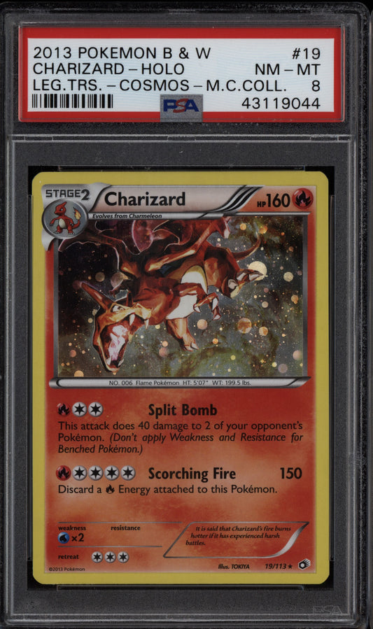 Charizard 2013 Pokemon Black & White Legendary Treasures Holo Mega 19/113 PSA 8