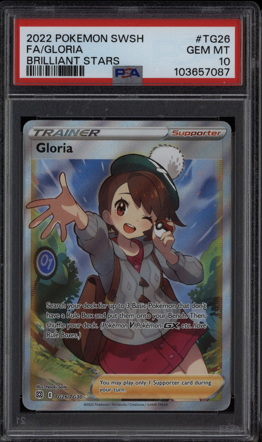 Gloria 2022 Pokemon Sword & Shield Brilliant Stars TG26/TG30 PSA 10