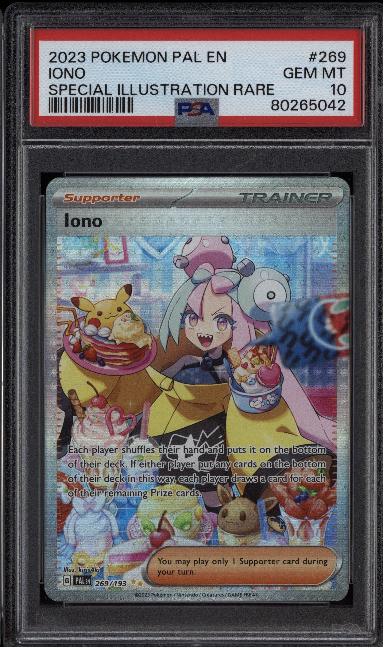 Iono 2023 Pokemon Paldea Evolved Special Illustration Rare 269/193 PSA 10