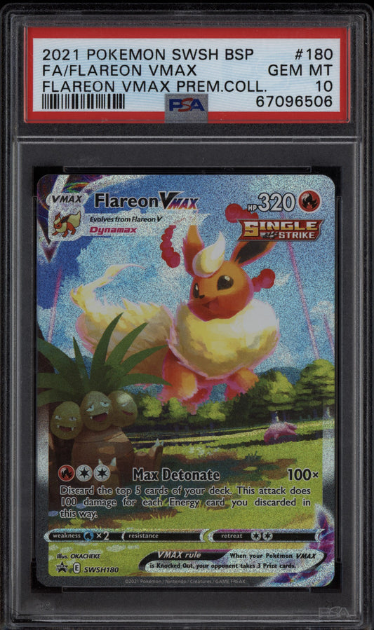 Flareon Vmax 2021 Pokemon Flareon Vmax Premium Black Star Promo SWSH180 PSA 10