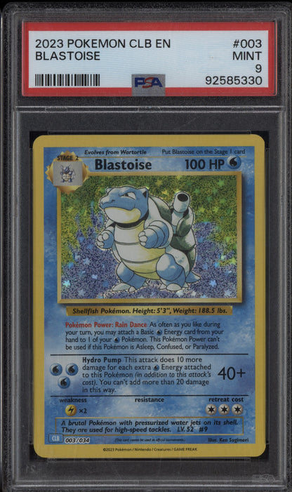 Blastoise 2023 Pokemon CLB Classic 003/034 PSA 9