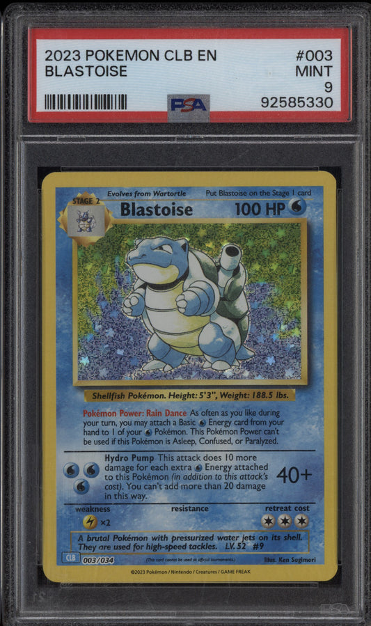 Blastoise 2023 Pokemon CLB Classic 003/034 PSA 9
