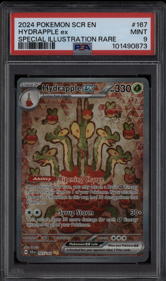 Hydrapple ex 2024 Pokemon Stellar Crown Special Illustration Rare 167/142 PSA 9