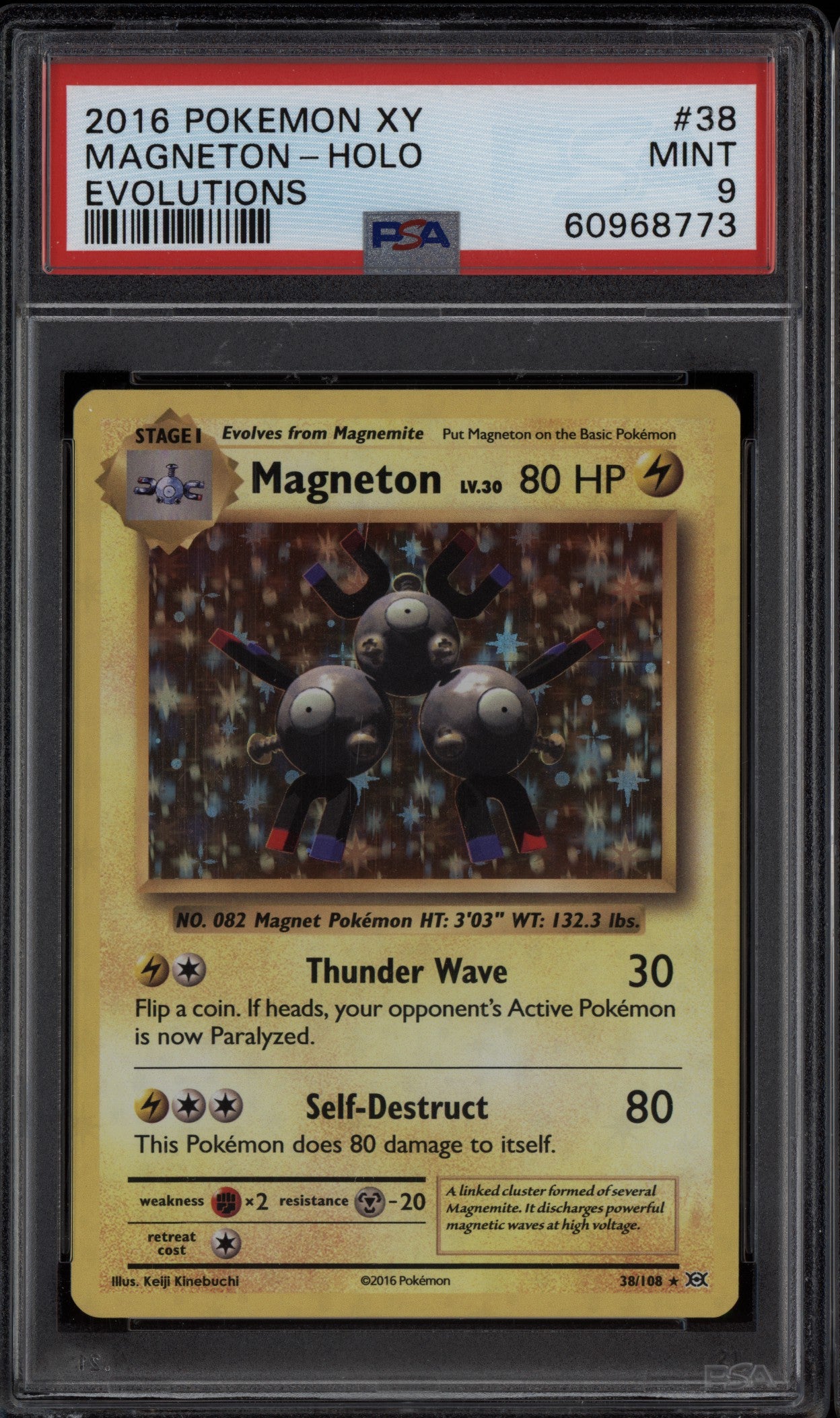 Magneton 2016 Pokemon XY Evolutions Holo 38/108 PSA 9
