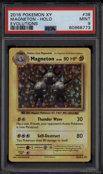 Magneton 2016 Pokemon XY Evolutions Holo 38/108 PSA 9