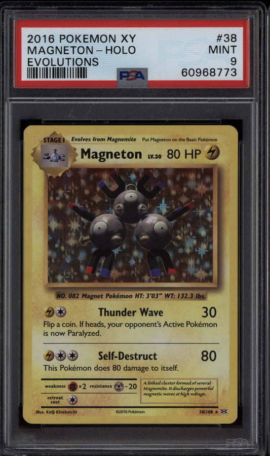 Magneton 2016 Pokemon XY Evolutions Holo 38/108 PSA 9