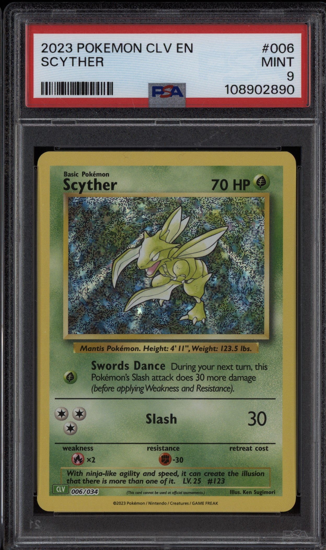 Scyther 2023 Pokemon CLV Classic 006/034 PSA 9