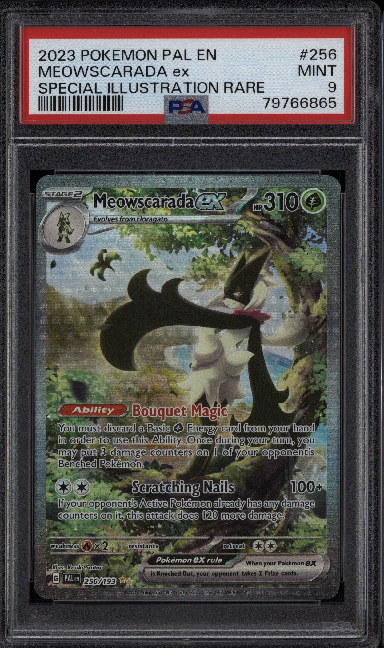 Meowscarada ex 2023 Pokemon Paldea Evolved Special Illustration 256/193 PSA 9
