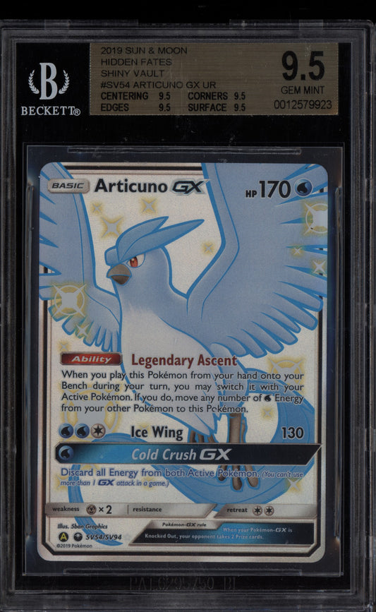 Aricuno GX 2019 Pokemon Sun & Moon Hidden Fates SV54/SV94 BGS 9.5