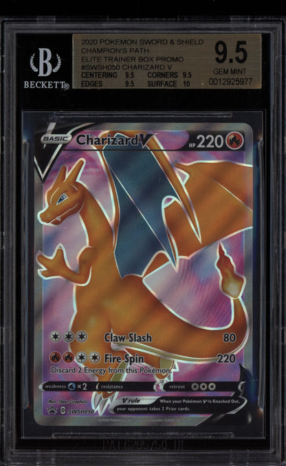 Charizard V 2020 Pokemon Champion's Path Elite Trainer Box Promo SWSH050 BGS 9.5
