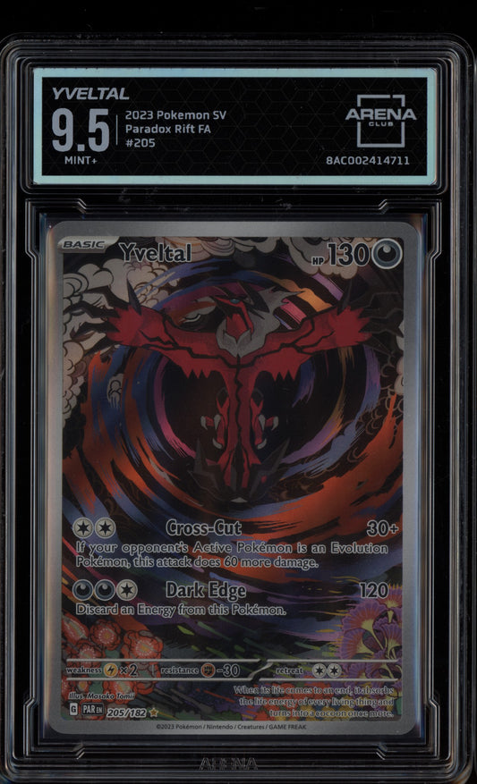 Yveltal 2023 Pokemon Paradox Rift Illustration Rare 205/182 Arena Club 9.5