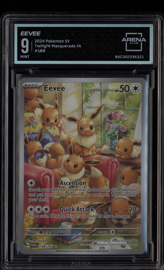 Eevee 2024 Pokemon Twilight Masquerade Illustration Rare 188/167 Arena Club 9