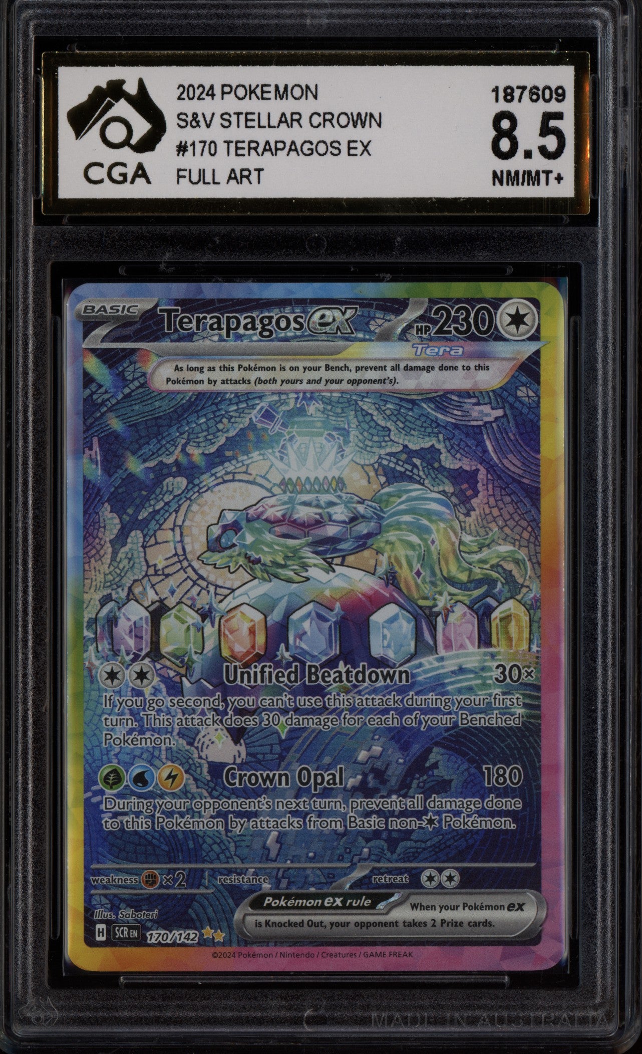 Terapagos ex 2024 Pokemon Stellar Crown SIR 170/142 CGA 8.5