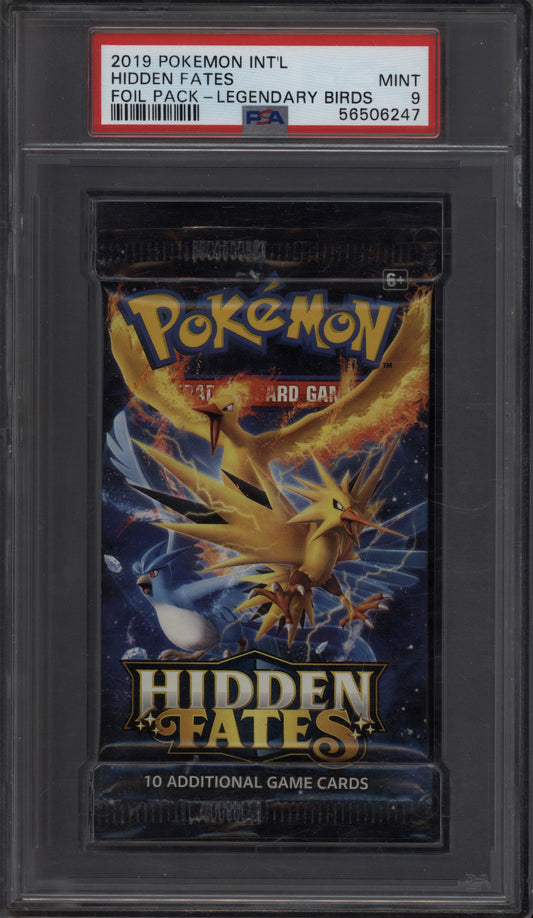 Foil Pack Legendary Birds 2019 Pokemon Hidden Fates International PSA 9