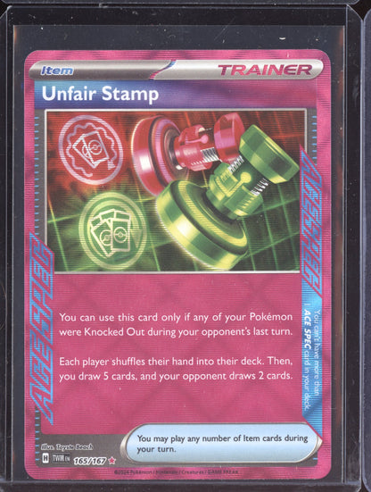 Unfair Stamp 2024 Pokemon Twilight Masquerade ACE SPEC Rare 165/167