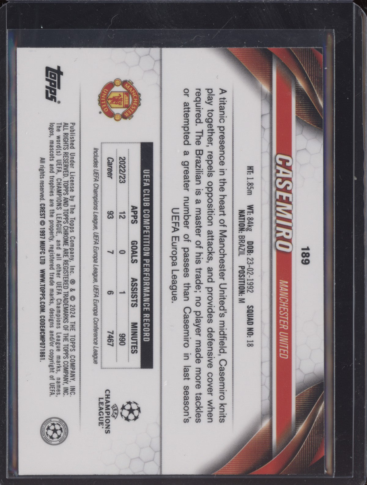 Casemiro 2023-24 Topps Chrome UEFA Club Color Match 2/99