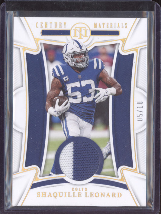 Shaquille Leonard 2022 Panini National Treasures Century Gold Patch /10