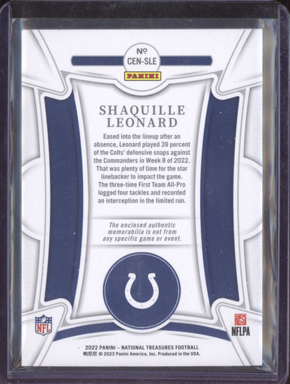 Shaquille Leonard 2022 Panini National Treasures Century Gold Patch /10