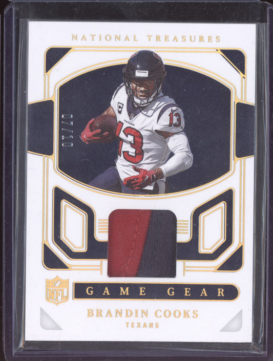Brandin Cooks 2022 Panini National Treasures Game Gear Gold Patch 7/10