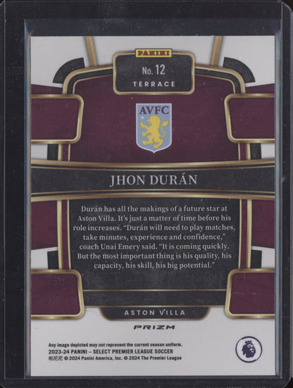 Jhon Duran 2023-24 Panini Select Premier League Multi-Color RC