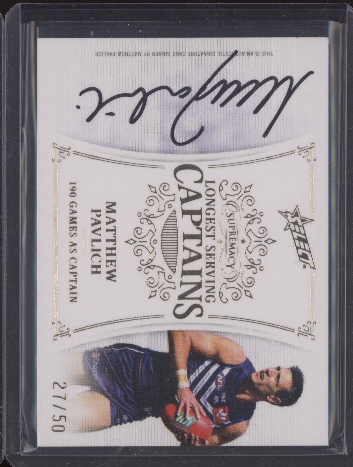 Matthew Pavlich 2024 Select Supremacy Longest Captain Signature 27/50