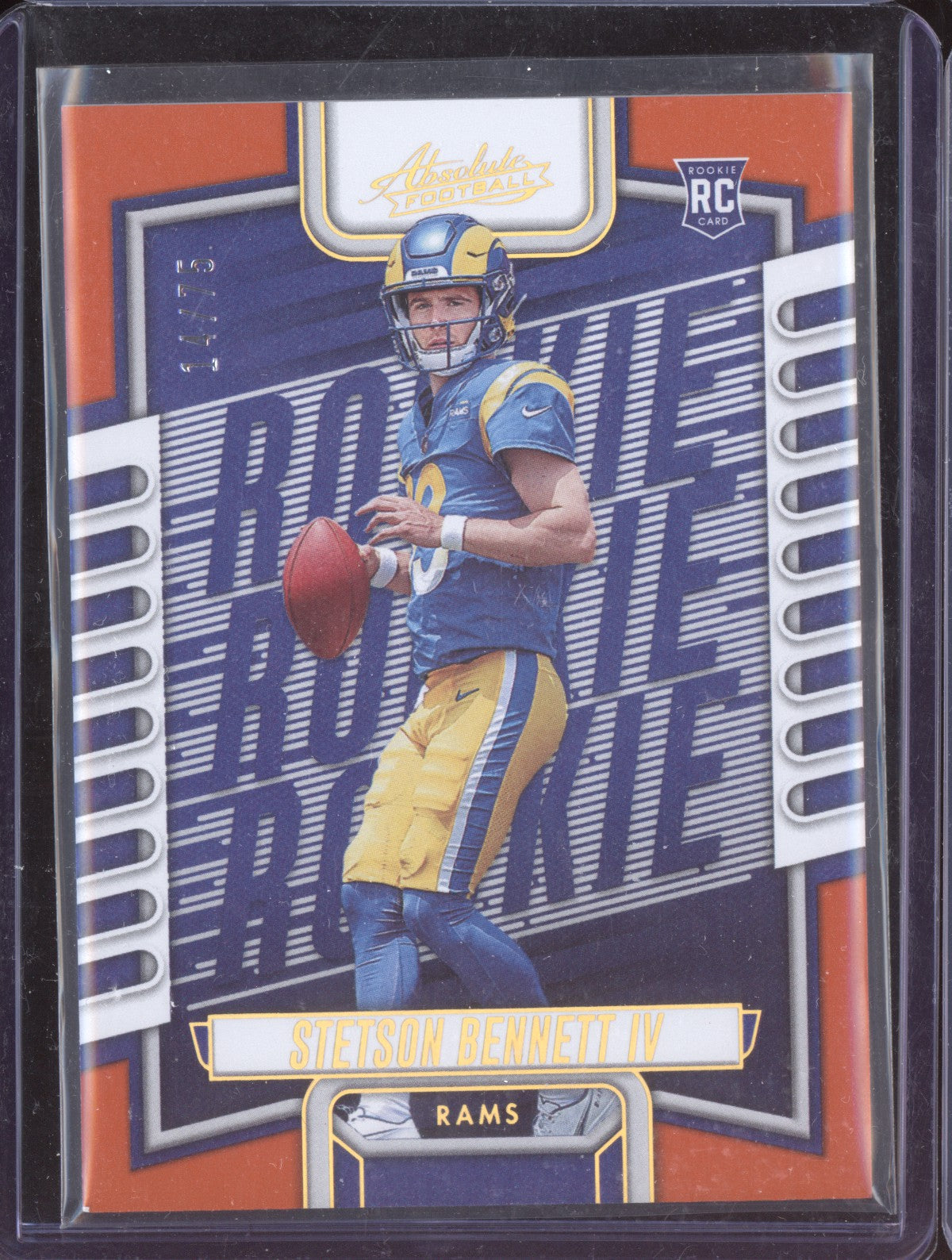 Stetson Bennett IV 2023 Panini Absolute Orange Spectrum RC 14/75