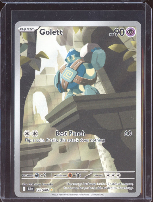 Golett 2025 Pokemon Black Bolt Illustration Rare 122/086