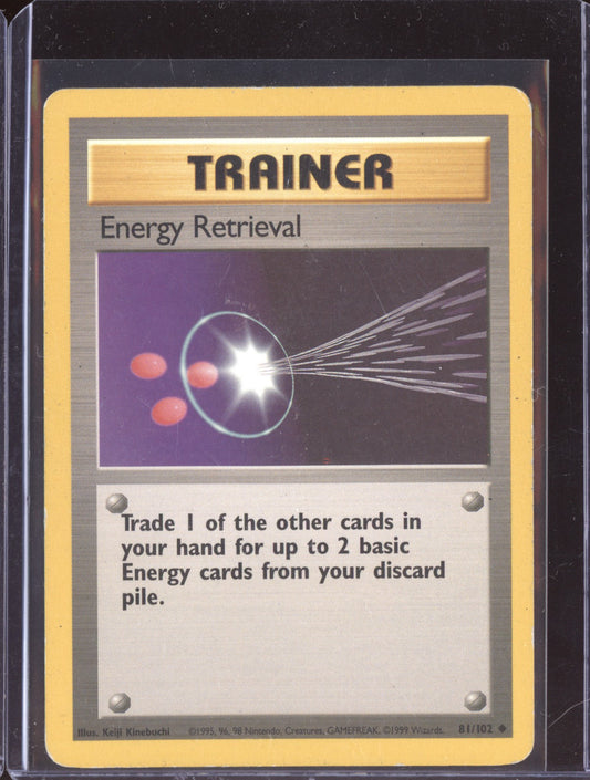 Energy Retrieval 1999 Pokemon Base Set Uncommon 81/102