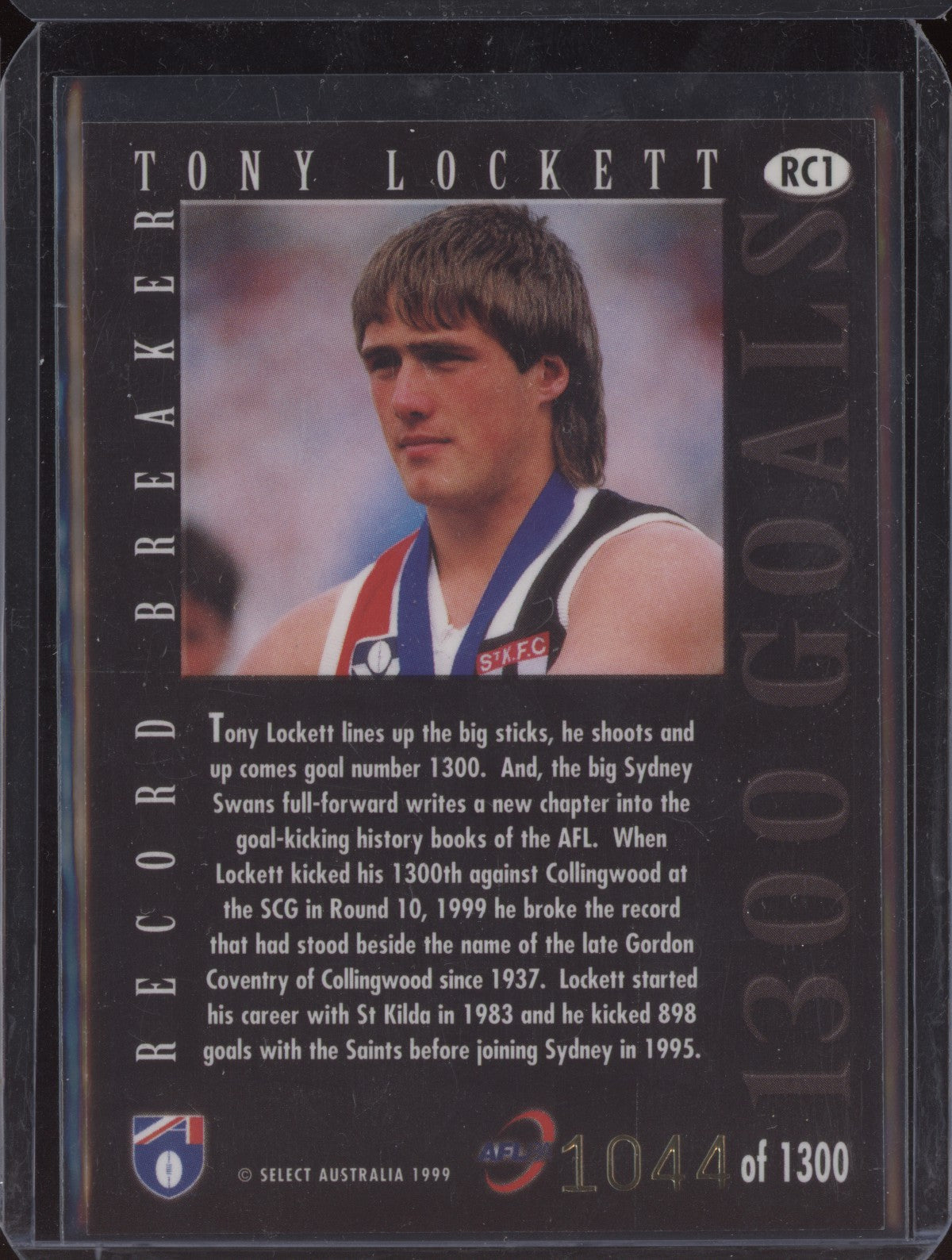Tony Lockett 1999 Select  1300 Goalkicking Record 1044/1300