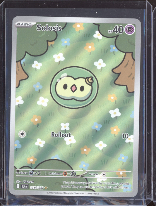 Solosis 2025 Pokemon Black Bolt Illustration Rare 118/086
