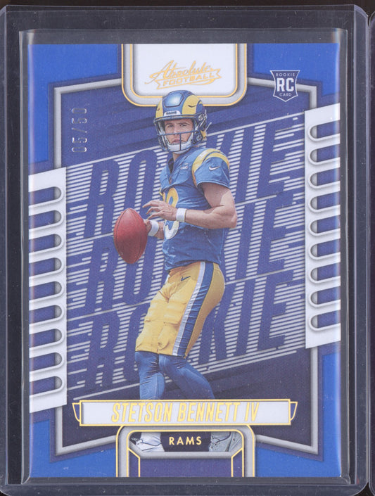 Stetson Bennett IV 2023 Panini Absolute Blue Spectrum RC 5/50