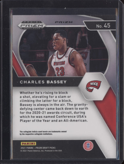 Charles Bassey 2021-22 Panini Prizm Draft Tiger RC