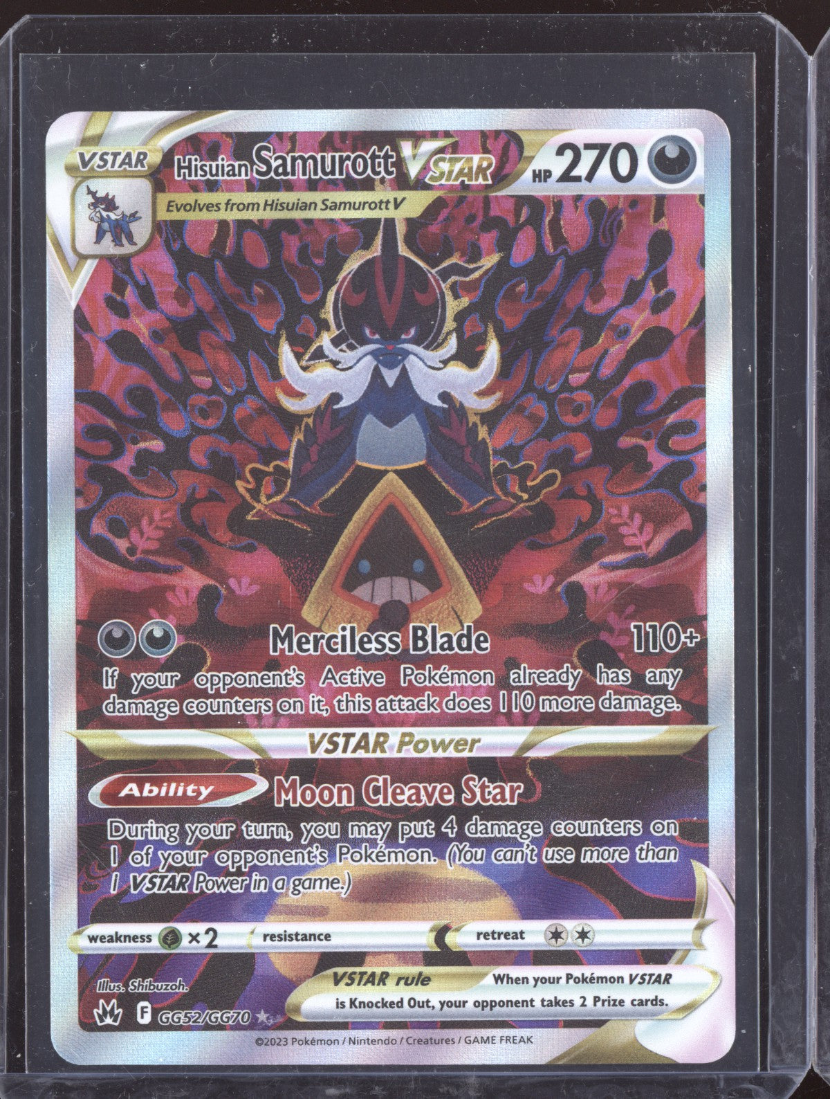 Hisuian Samurott VSTAR 2023 Pokemon Crown Zenith Trainer Gallery Holo Rare V GG52/GG70