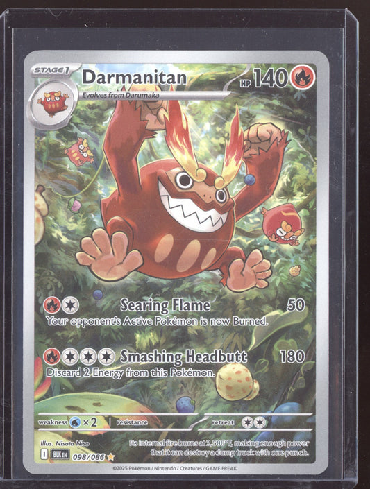 Darmanitan 2025 Pokemon Black Bolt Illustration Rare 098/086