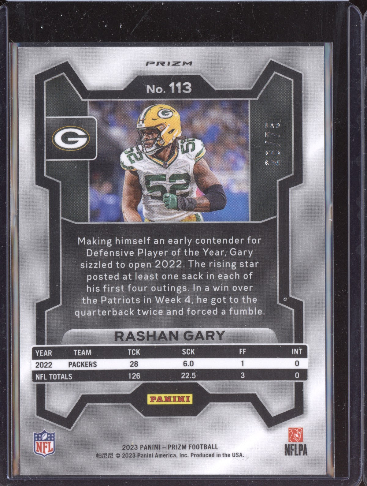 Rashan Gary 2023 Panini Prizm Green Scope 26/75