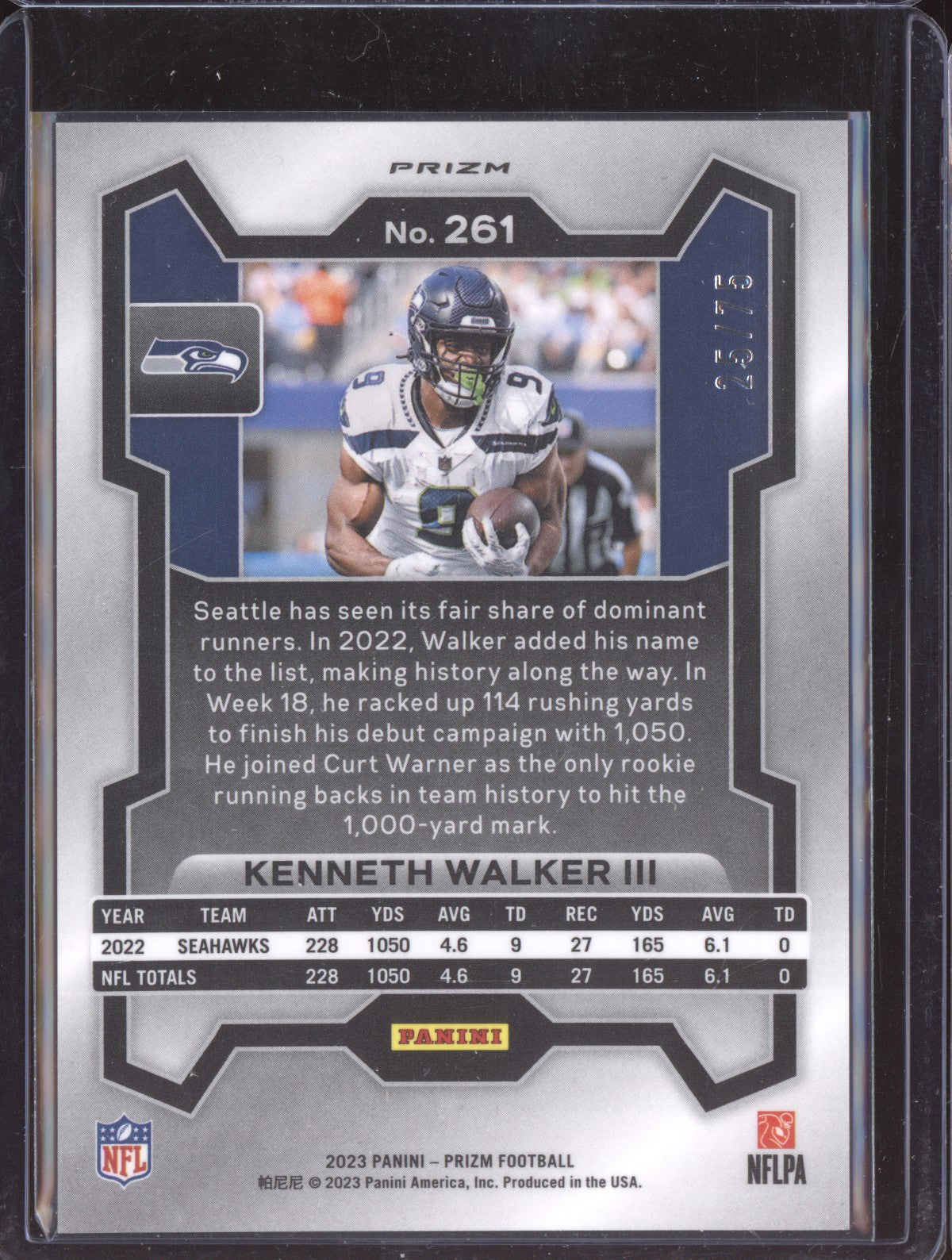 Kenneth Walker III 2023 Panini Prizm Green Scope 25/75