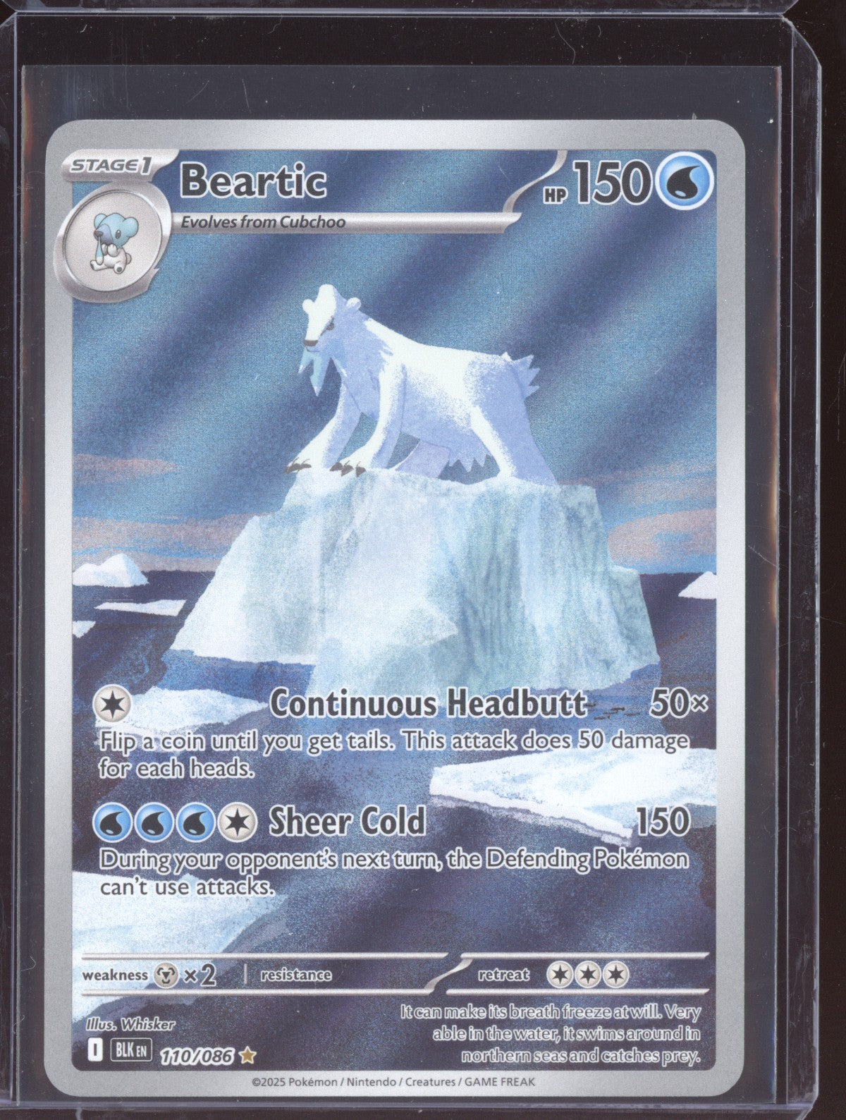 Beartic 2025 Pokemon Black Bolt Illustration Rare 110/086