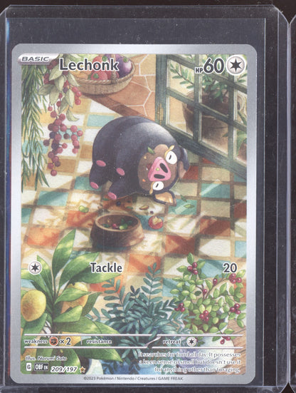 Lechonk 2023 Pokemon Obsidian Flames Illustration Rare 209/197
