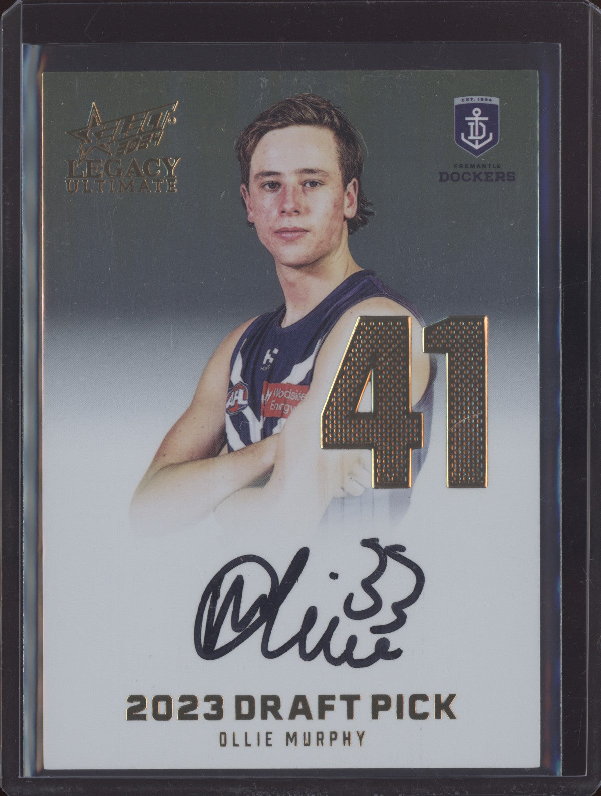 Ollie Murphy 2024 Select Legacy Ultimate Draft Pick Signature Gold Low RC 05/85