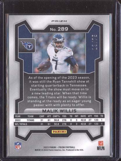 Malik Willis 2023 Panini Prizm Green Scope 13/75