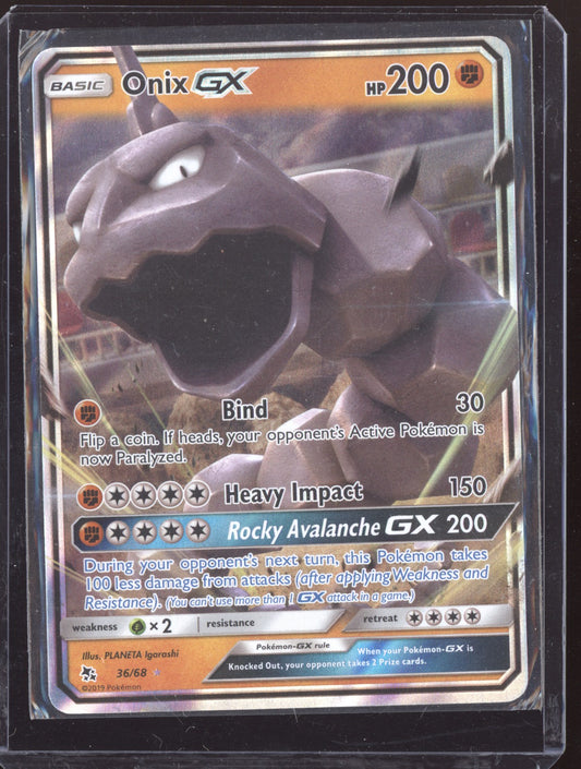 Onix-GX 2019 Pokemon Hidden Fates Rare Holo 036/68
