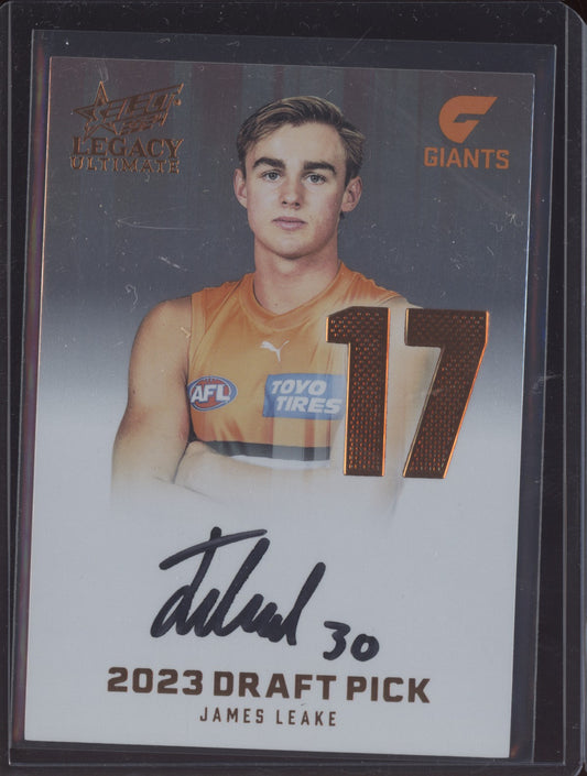 James Leake 2024 Select Legacy Ultimate Draft Pick Signature Copper RC 128/175