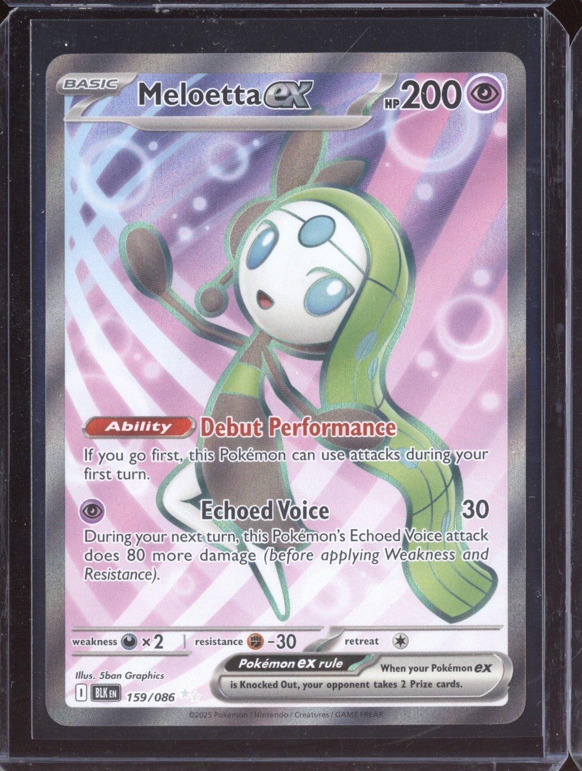 Meloetta EX 2025 Pokemon Black Bolt Ultra Rare 159/086