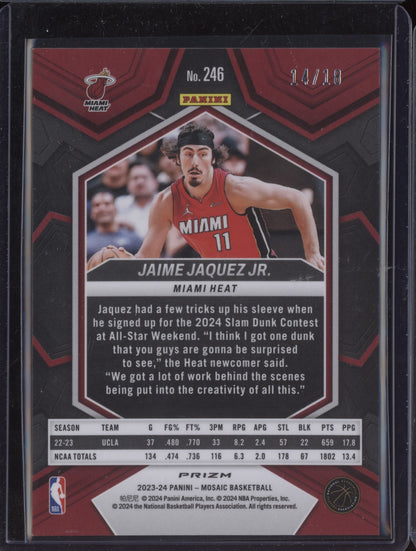 Jaime Jaquez Jr 2023-24 Panini Mosaic Green Fusion Choice RC 14/18