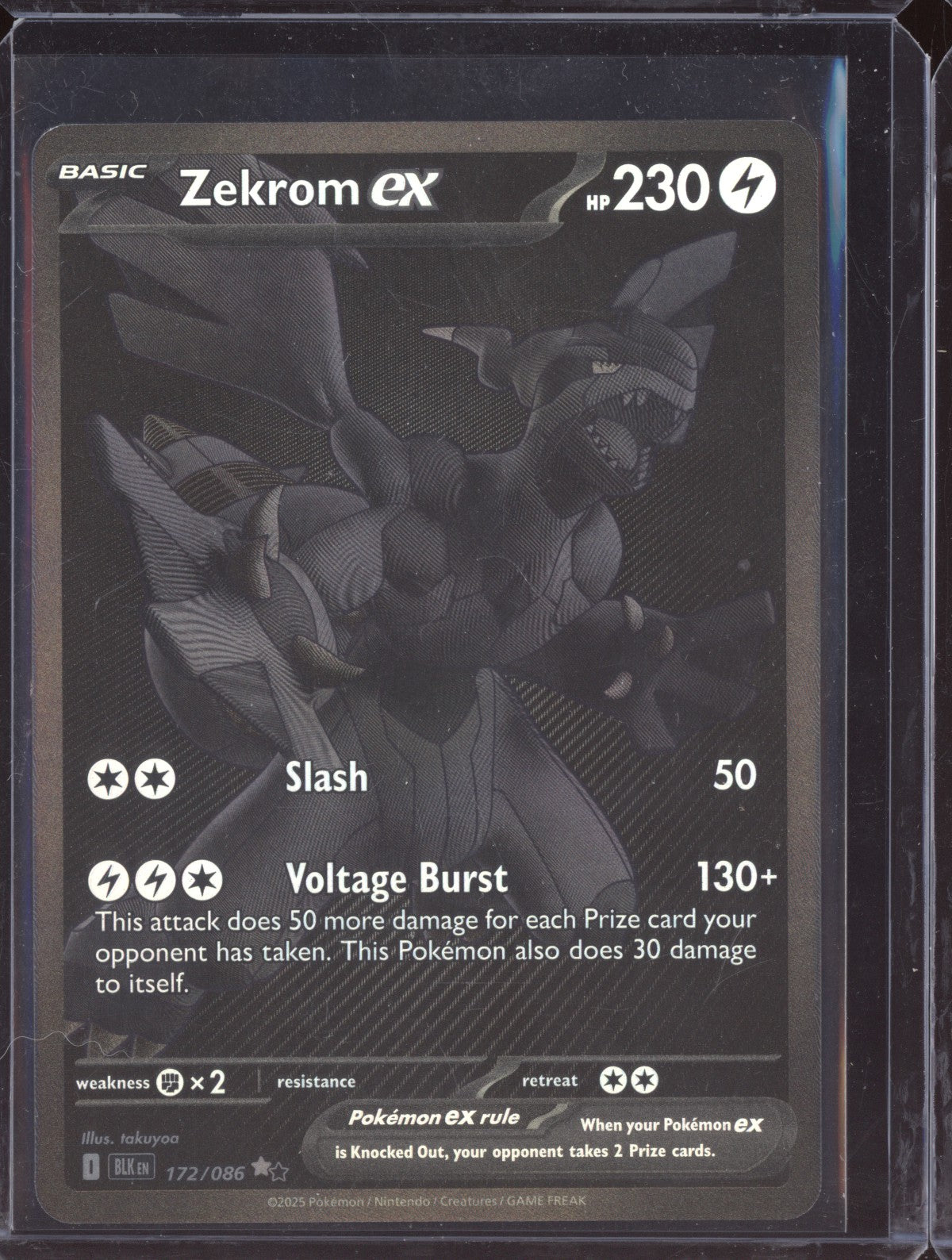 Zekrom EX 2025 Pokemon Black Bolt BWR Black White Rare 172/086