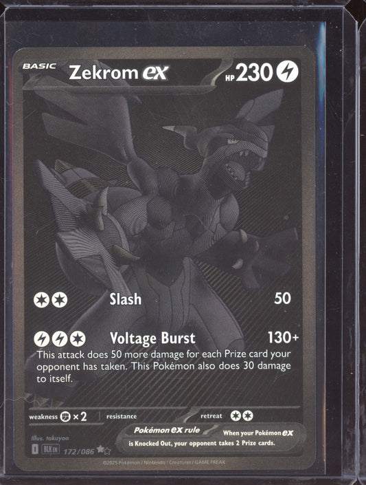 Zekrom EX 2025 Pokemon Black Bolt BWR Black White Rare 172/086