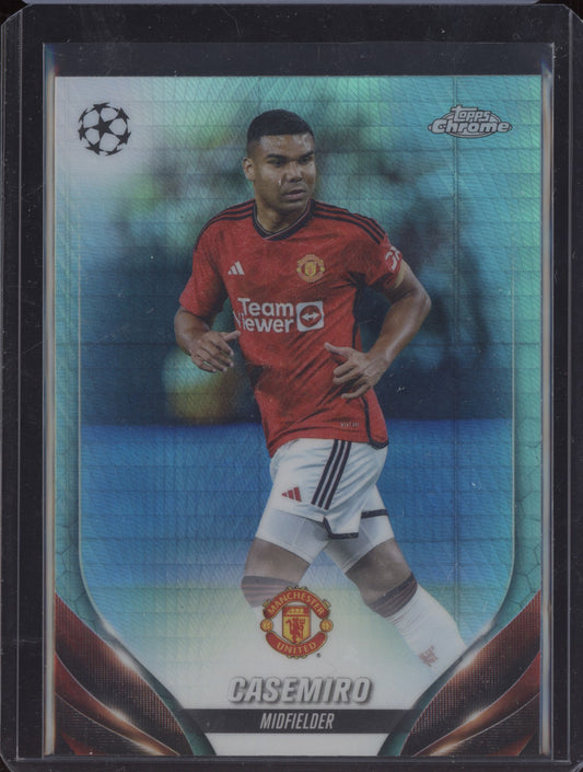 Casemiro 2023-24 Topps Chrome UEFA Club Aqua Prism