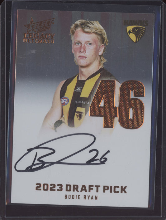 Bodie Ryan 2024 Select Legacy Ultimate Draft Pick Signature Copper RC 166/175